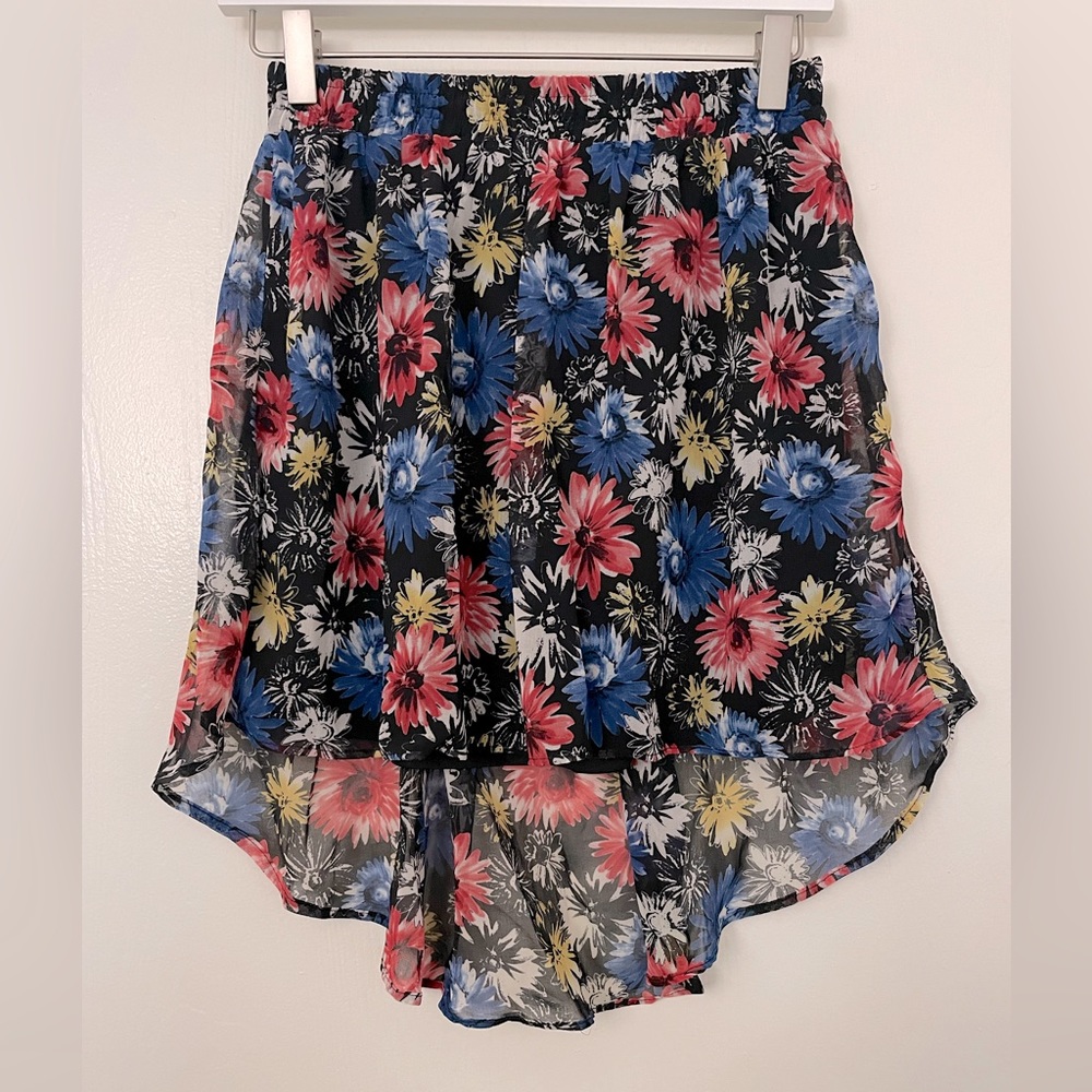 stradivarius Floral print high-low mini skirt